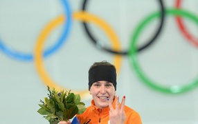  Голландская конькобежка Ирен Вюст обладательница золотой и двух серебряных медалей в Сочи