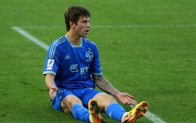Dynamo striker Fedor Smolov on the field