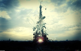 Эйфелева башня, креативная картинка