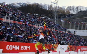 Eric Frenzel German skier gold medal at the Olympic Games in Sochi 2014