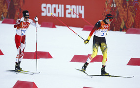 Eric Frenzel of Germany's gold medal at the Olympic Games in Sochi 2014