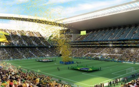 Праздник на стадионе Чемпионата Мира по футболу в Бразилии 2014