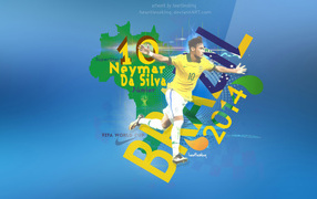 Футболист Неймар да Силва на Чемпионате мира по футболу в Бразилии 2014