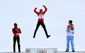 German gold medalist skier Eric Frenzel at the Olympics in Sochi