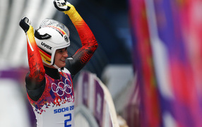 Немецкая саночница Натали Гейзенбергер в Сочи