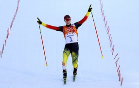 Немецкий лыжник Эрик Френцель обладатель золотой медали