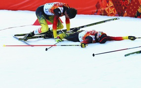 Немецкий лыжник Йоханнес Ридзек обладатель серебряной медали