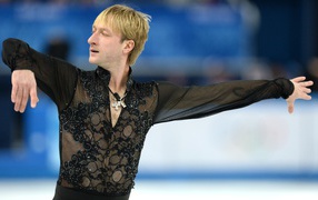 Обладатель золотой медали российский фигурист Евгений Плющенко на олимпиаде в Сочи