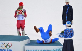 Обладатель золотой медали Сандро Вилетта швейцарский лыжник в Сочи