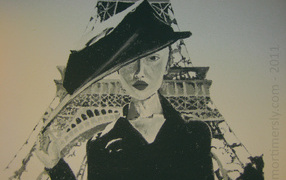 Graffiti, girl in Paris