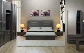 Gray color in the design of the bedroom