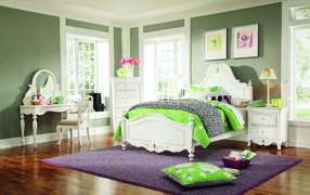 Серые стены в спальне