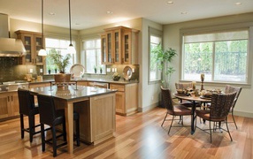 Кухня-столовая в доме