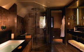 Large shower in the bathroom