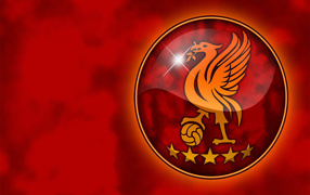 Liverpool on red background