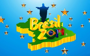 Логотип на карте на Чемпионате мира по футболу в Бразилии 2014