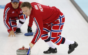 Норвежская команда по керлингу на Олимпиаде в Сочи