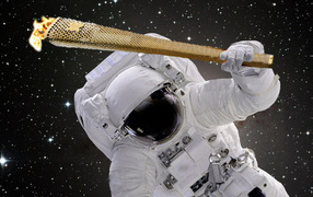 Олимпийский огонь в космосе в Сочи 2014