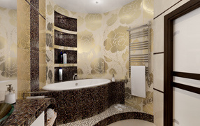 Орнамент из плиток в ванной