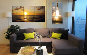 Картины на стене в гостиной