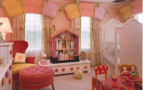 Pink walls in nursery