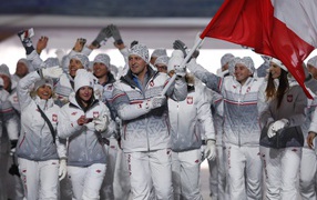 Команда Польши на открытии Олимпиады в Сочи