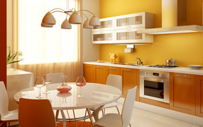 Red yellow kitchen
