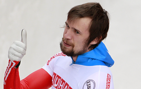 Russian Alexander Tretyakov skeletonist gold medal in Sochi 2014