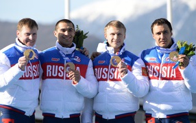 Российские бобслеисты обладатели золотой медали в Сочи