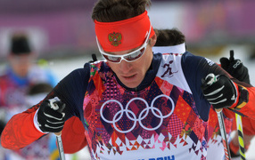 Российский лыжник Максим Вылегжанин на олимпиаде в Сочи