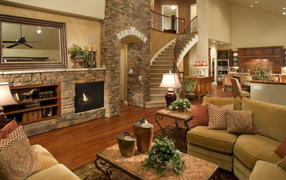 Stone walls in the living room