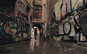 Street full of graffiti