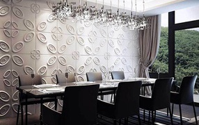 Stucco wall in the dining room
