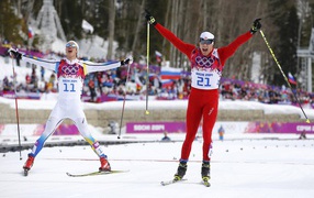 Шведский лыжный гонщик  Маркус Хельнер обладатель золотой и серебряной медали в Сочи