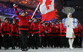 Команда Канады на открытии Олимпиады в Сочи