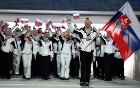 Команда Словакии на открытии Олимпиады в Сочи