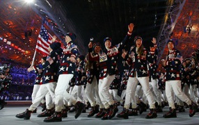 Команда США на открытии Олимпиады в Сочи
