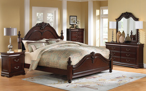 Пышная кровать в спальне