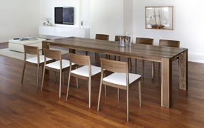 The long table in the dining room