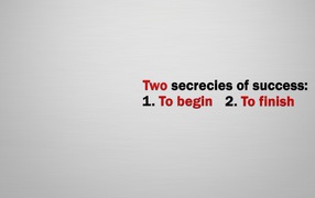 The secret of success - start and finish