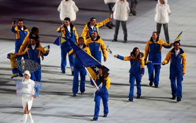 Команда Боснии и Герцеговины на открытии Олимпиады в Сочи