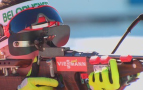 Обладательница золотых медалей в биатлоне Дарья Домрачева из Белоруссии