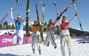 Обладательница бронзовой медали в дисциплине лыжные гонки Штефани Бёлер из Германии