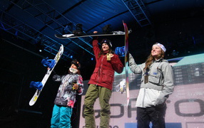 Обладательница бронзовой медали в дисциплине сноуборд Келли Кларк на олимпиаде в Сочи