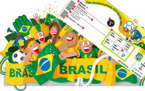 Билет на игру на Чемпионате мира по футболу в Бразилии 2014