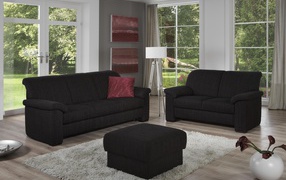 Two black sofa in the living room