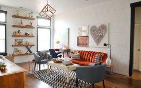 Винтажное оформление гостиной