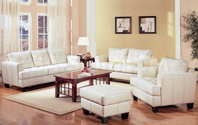 Белая мебель в гостиной