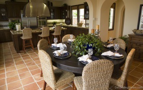 Плетеная мебель в столовой