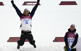 Обладатель золотых медалей биатлонист Мартен Фуркад из Франции